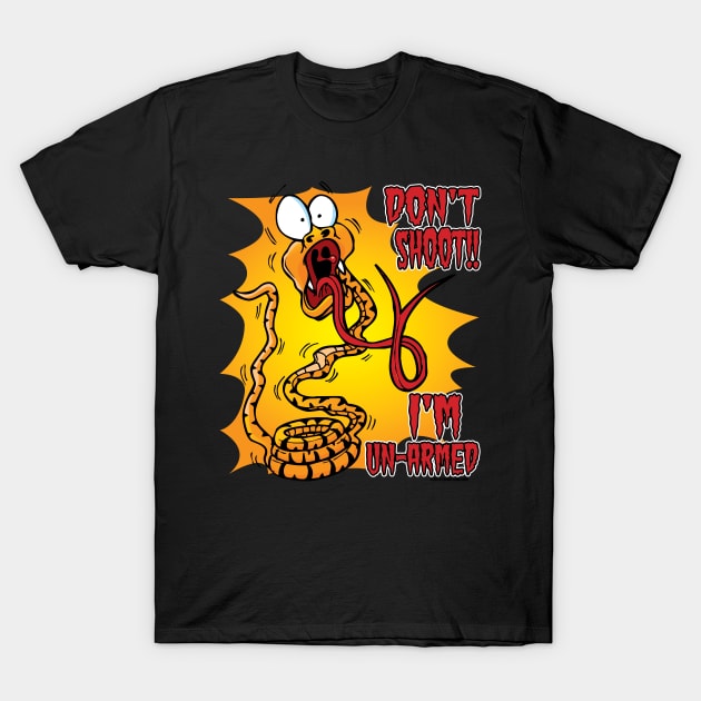 Panicking Snake "Don't Shoot. I'm Unarmed." T-Shirt by eShirtLabs